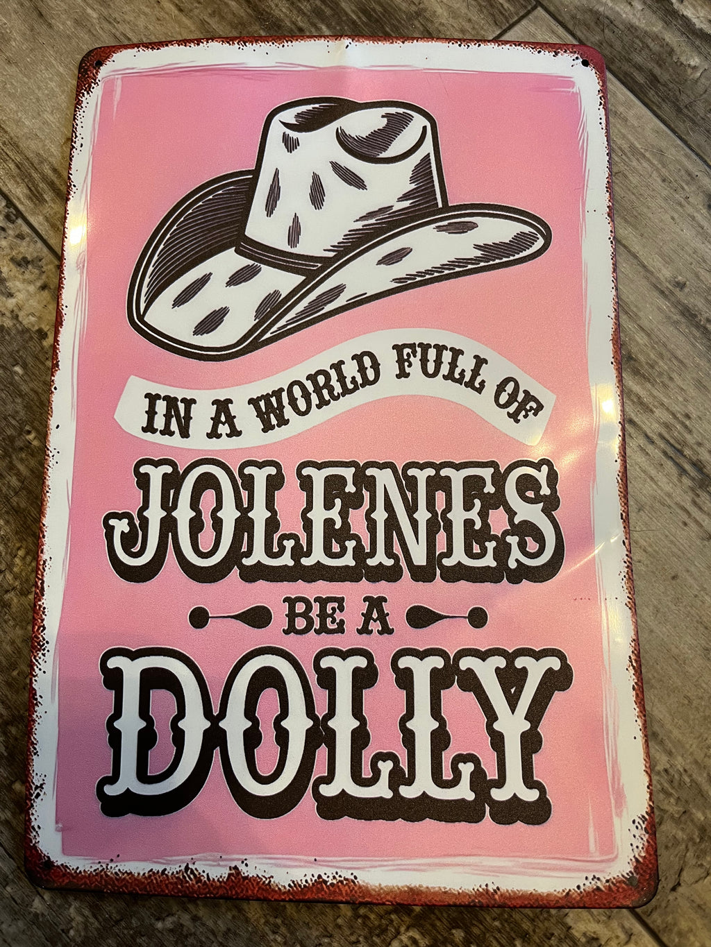 Vintage type tin sign